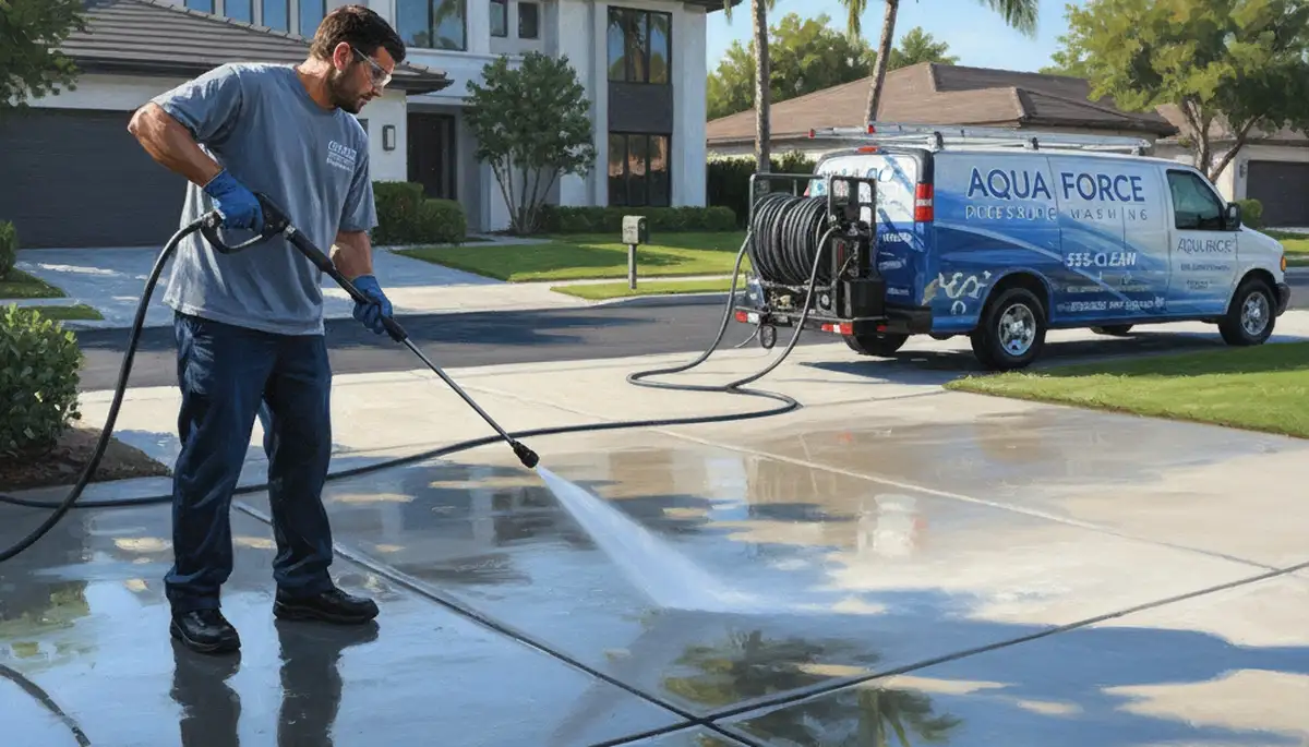 Concrete pressure cleaning service in Wilmington, NC for driveways and patios facing salt and mildew buildup