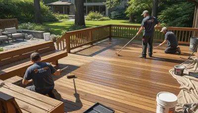 Wilmington, NC deck painting by Wilmington Paint Pros for durable, weather-resistant outdoor finishes