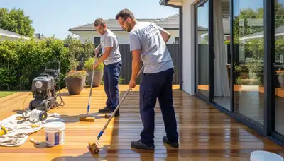 Wilmington, NC deck sealing service protecting wood decks from salt air and coastal moisture