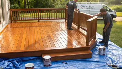 Deck staining service in Wilmington, NC for coastal wood decks protected from sun and salt air