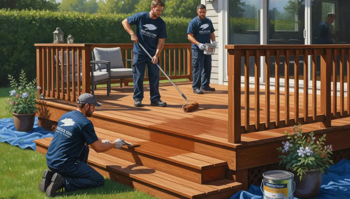 Deck staining in Wilmington, NC by Wilmington Paint Pros for coastal wood deck protection and refresh