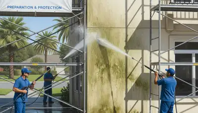 Pressure cleaning in Wilmington, NC for removing algae and coastal grime from exterior surfaces