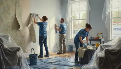 Wallpaper removal service in Wilmington, NC for smooth wall prep by Wilmington Paint Pros