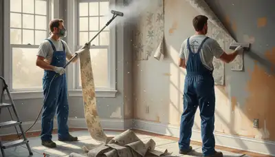 Wallpaper removal service in Wilmington, NC for home wall prep by Wilmington Paint Pros